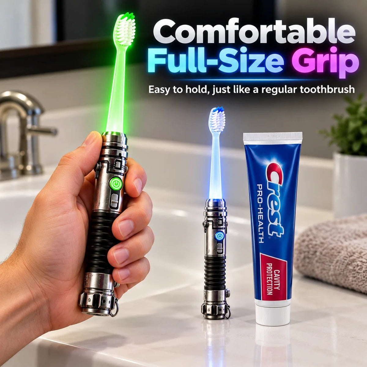 🔥HOT SALE🔥Galactic Glow Toothbrush – LED Light-Up Manual Toothbrush