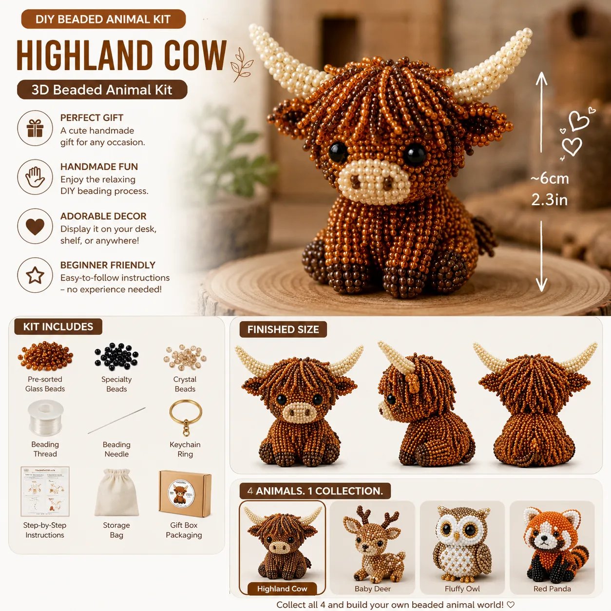 🔥Last Day 50% OFF ✨ Tiny 3D Beaded Animal DIY Kit