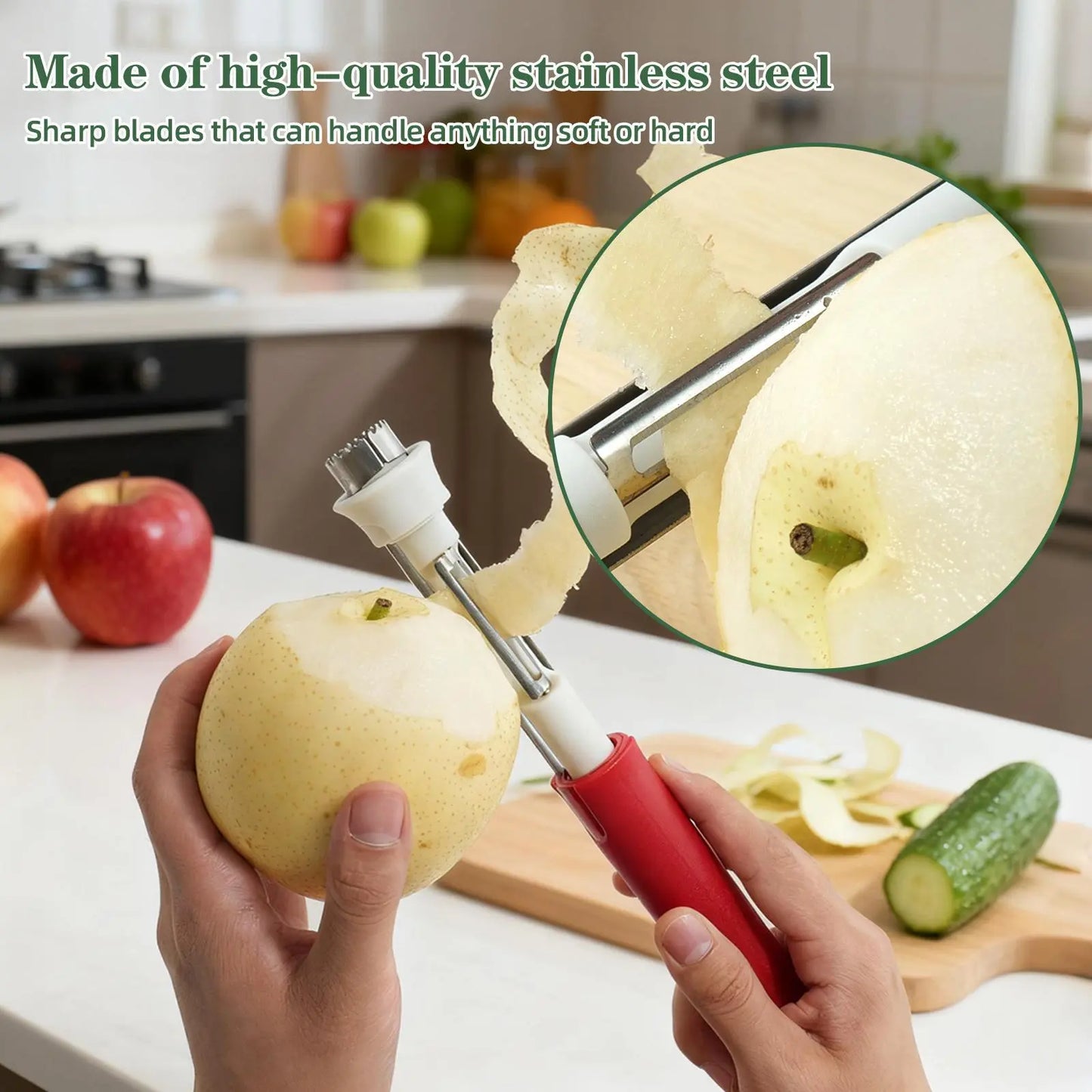 ✨Buy 1 Get 1 Free ✨Must-Have Kitchen Gadget | Core & Peel All Fruits Easily 🍐