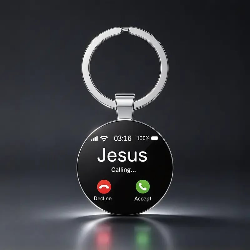 ✝️Jesus Calling Keychain, Christian Key Ring Gift, Faith Inspirational Keychain, Religious Gift for Men Women