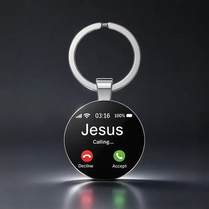 ✝️Jesus Calling Keychain, Christian Key Ring Gift, Faith Inspirational Keychain, Religious Gift for Men Women