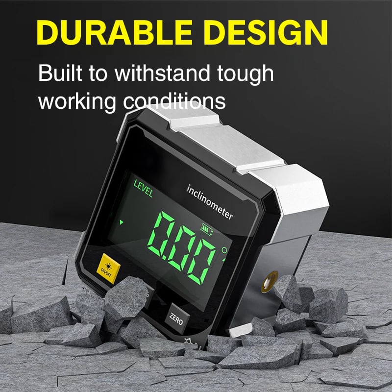 ⚙️ German Quality 4-Side Magnetic Digital Angle Gauge with Laser | Precision You Can Trust