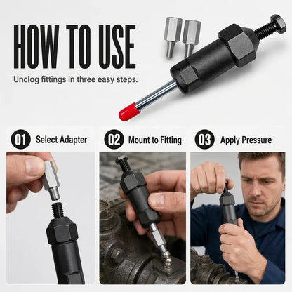 Industrial Grease Unclogger – Professional Grade Tool for Blocked Machinery Fittings, High Pressure Exceeds 600 PSI, Fits M6/M8/M10, Heavy Duty Steel Build for Tractors, Excavators, Trucks & Automotive Maintenance toolupgrade