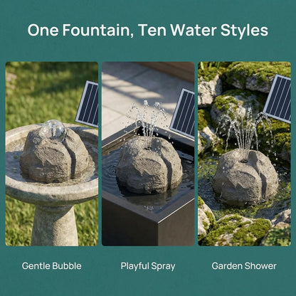 🐦⛲Realistic Granite Rock Solar Bird Bath Fountain - No-Cords Stone Decor