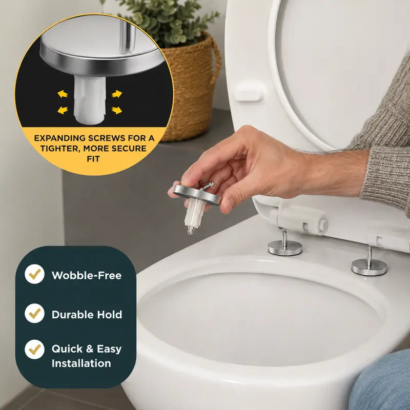 🔧2-pack of universal toilet seat expansion bolts - suitable for loose toilet seats