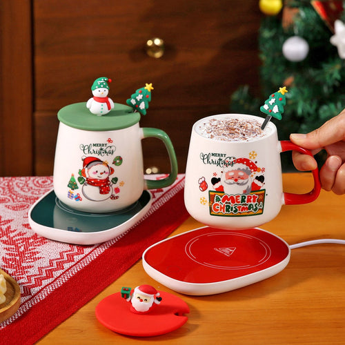 ✨🎅Christmas Ceramic Coffee Mug Gift Set with Cup Warmer