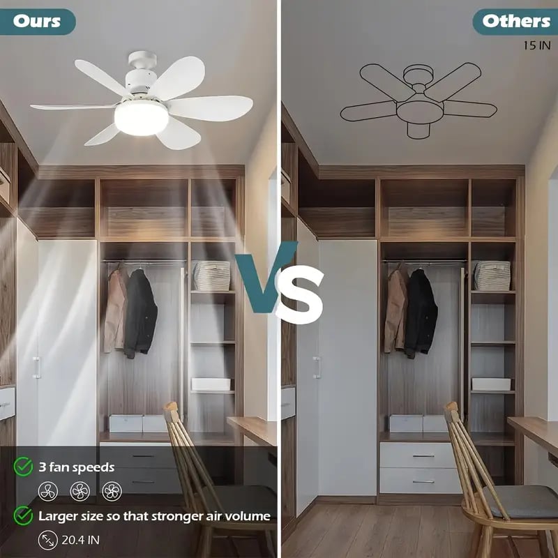 ⏳LAST DAY SALE 49% OFF with FREE GIFT!🔥40W LED Ceiling Fan Light – 20.5” Ultra-Quiet with Remote 🎯 | E27 + FREE B22 Adapter 🔌 | For Bedroom 😴, Kitchen 👩‍🍳 & Garage 🛠️ – UK Ready! 🇬🇧