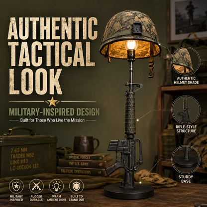 ⚔️ Tactical Rifle Helmet Table Lamp