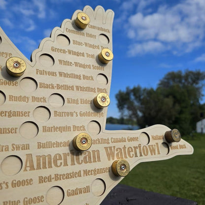 🔥LAST DAY 50% OFF - American Waterfowl Challenge Wooden Map 🦆 – Engraved 41 Species Duck Hunting Wall Decor & Harvest Tracker