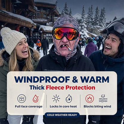 Realistic Face Balaclava – Funny Ski & Snowboard Mask for Cold Weather Adventures, Unisex Adult One Size (21-24') ⛷️