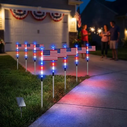 49% OFF This Week Promotions🎉🎉Solar Flag Lights - 8 Modes Waterproof Outdoor Decorative Stake Lights
