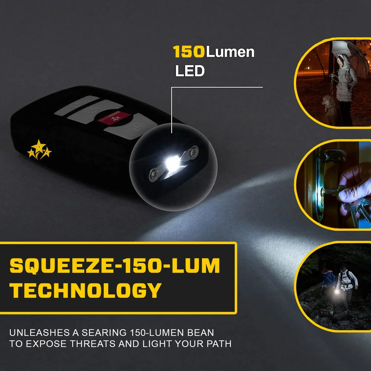 🛡 2026 Safety Alert ⚡️3-in-1 – stun gun, flashlight, and car alarm in a keychain