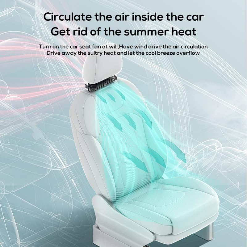 Car Fan for Driver and Passenger's Seat - Mini Portable USB Backseat Cooling Fan