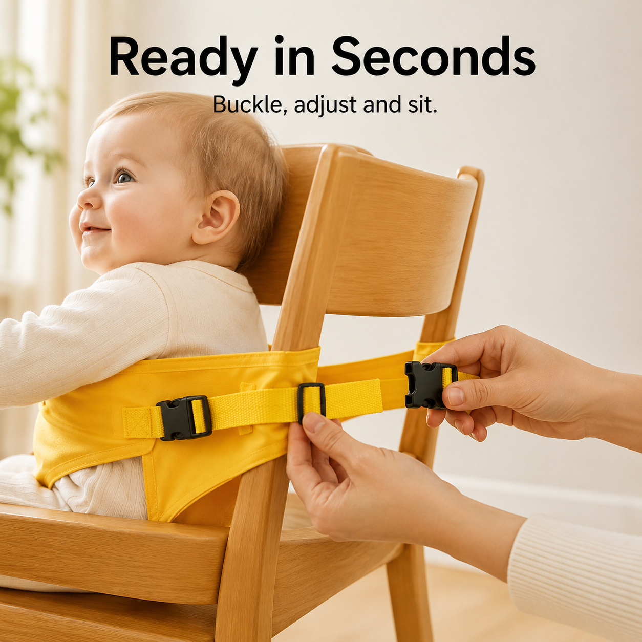 Portable Baby Chair Harness Safety Belt — Foldable Toddler Dining Seat for Travel & Restaurants