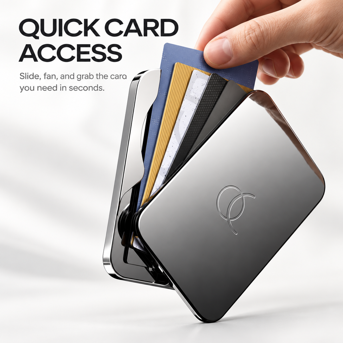 🧲 Magnetic Slim Metal Wallet ⚡ Quick Card Access & MagSafe Snap-On Card Holder
