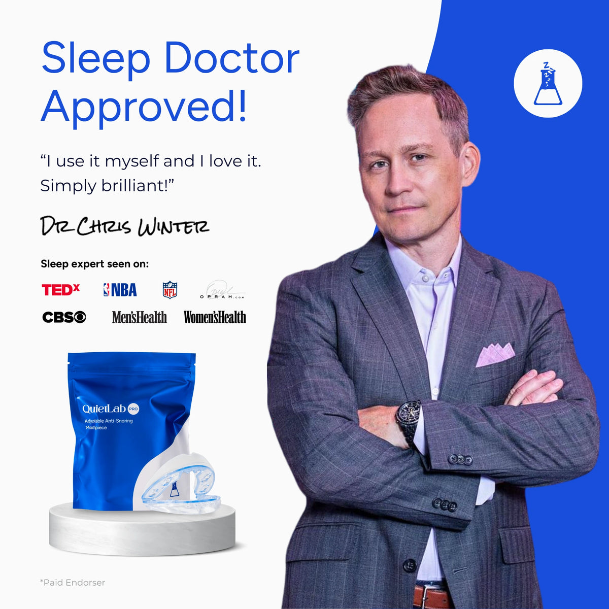 QuietLab Pro® Adjustable Anti-Snoring Mouthpiece
