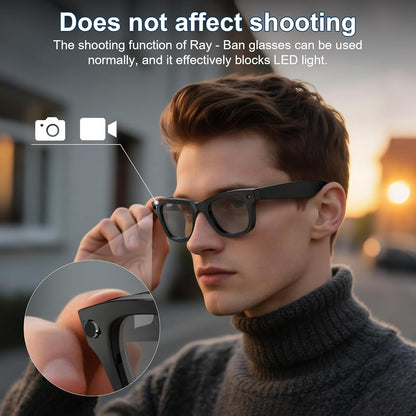 20 pcs LED Light Blocking Stickers Compatible with Ray-Ban Meta Wayfarer/Skyler/Headliner Gen 2 & Oakley Meta HSTN Smart Glasses Accessories, Low-Tack Restickable Blackout LED Light Covers Sticker