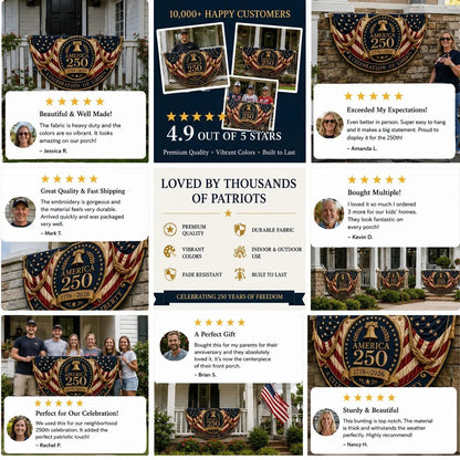 🇺🇸America 250 Fan Bunting Flag A Celebration of Liberty, Heritage, and American Pride 🇺🇸