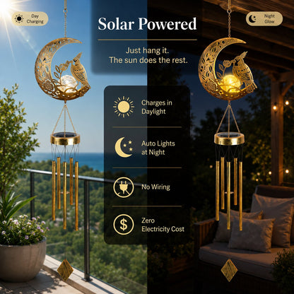 🌙✨ Moon Courtyard Solar Wind Chime