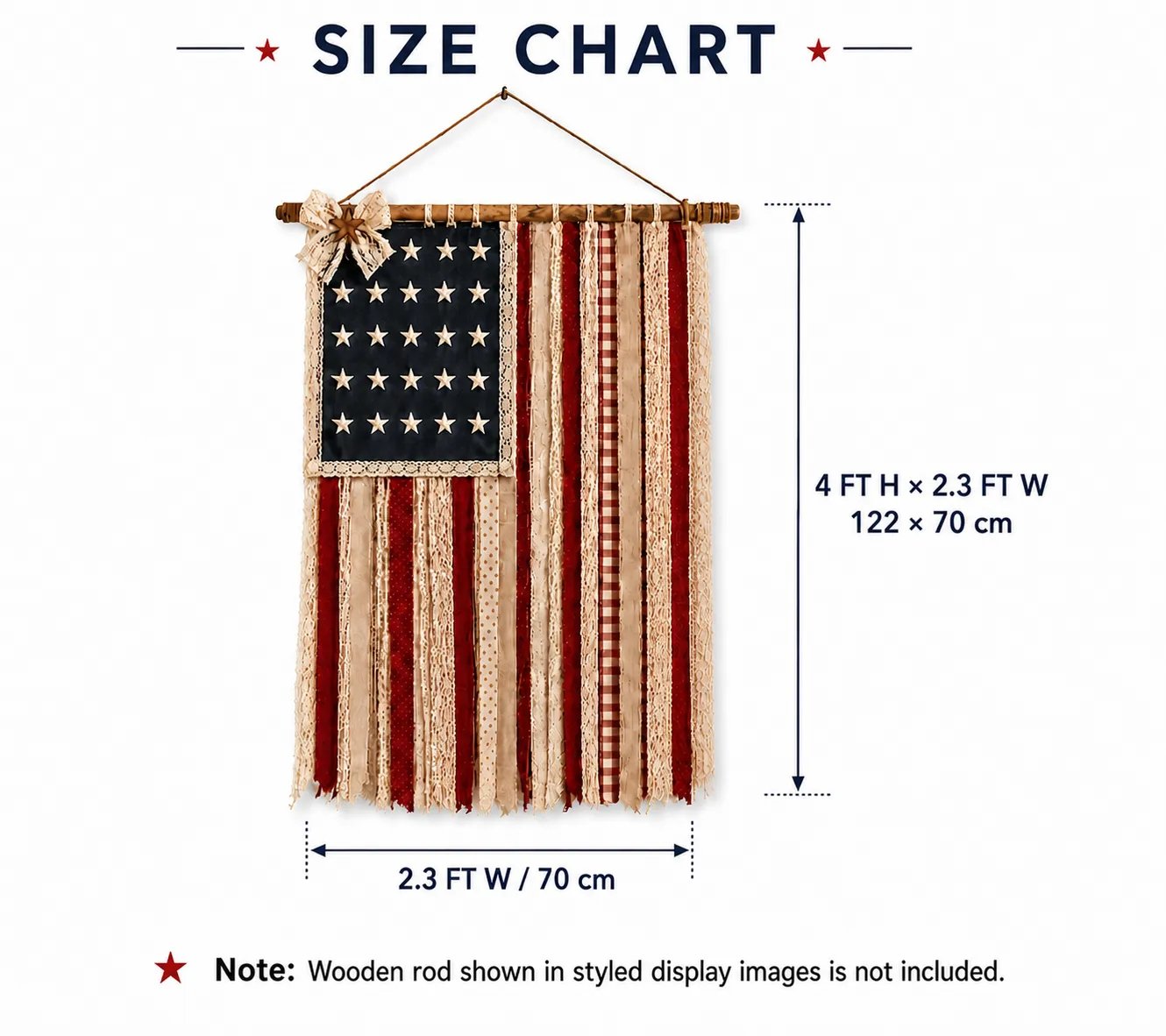 Lighted Patriotic Wall Hanging Banne