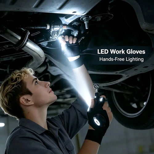 LED Finger Flashlight Gloves, Hands-Free LED Light Gloves for Fishing, Camping, Repair & Outdoor Activities