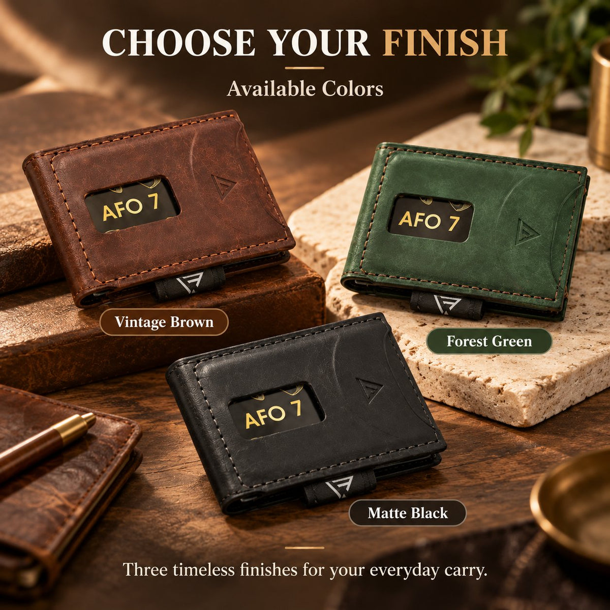 👝 Vintage Stitched Leather Wallet | Built-in AirTag Slot