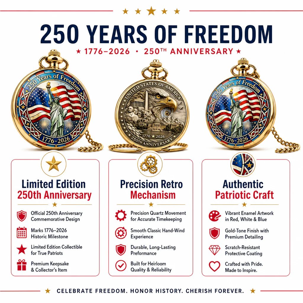 ⏳ ONLY 72 HOURS LEFT: USA 250TH POCKET WATCH — ⏳