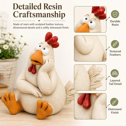 🔥Last Day 49% OFF🐔Daydreaming Chicken Resin Statue
