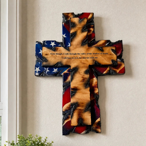🎁🎉Only $49.99 This Week🌟🎉Patriotic American Flag Wooden Cross Wall Decor