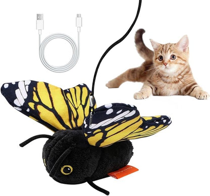 🎁50K+ SOLD! Almost Gone✨🦋 Fluttering Electric Butterfly Cat Toy | Interactive Moving Playmate for Indoor Kitties