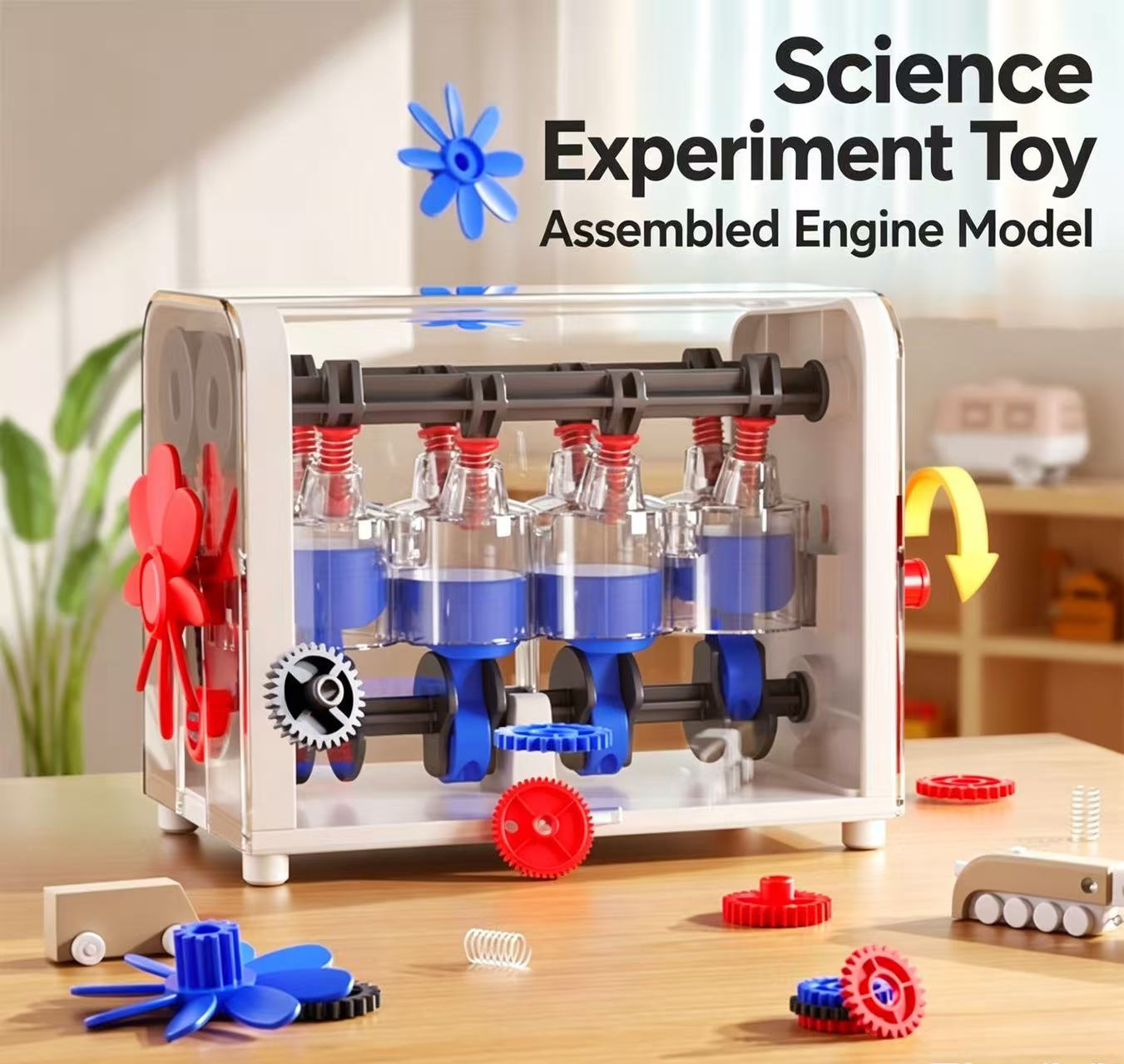 Engine model toy assembly