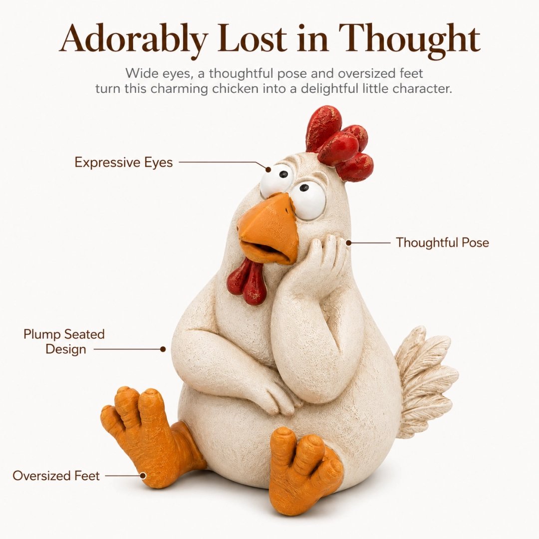 🔥Last Day 49% OFF🐔Daydreaming Chicken Resin Statue