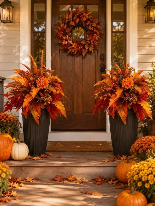 Autumn Harvest Floral Garden Stake Arrangement
