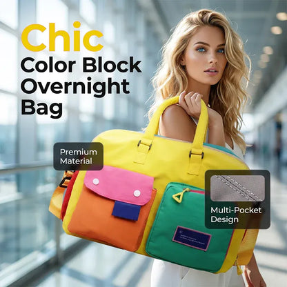 🏆LAST DAY SALE 49% OFF🔥Casual Color Block Overnight Bag