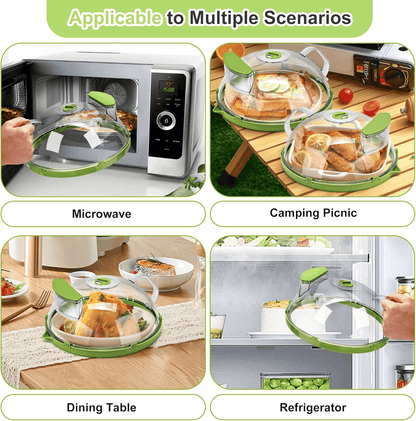 10" Clear Microwave Splatter Cover: Built-in Water Steamer & Steam Vent Lid