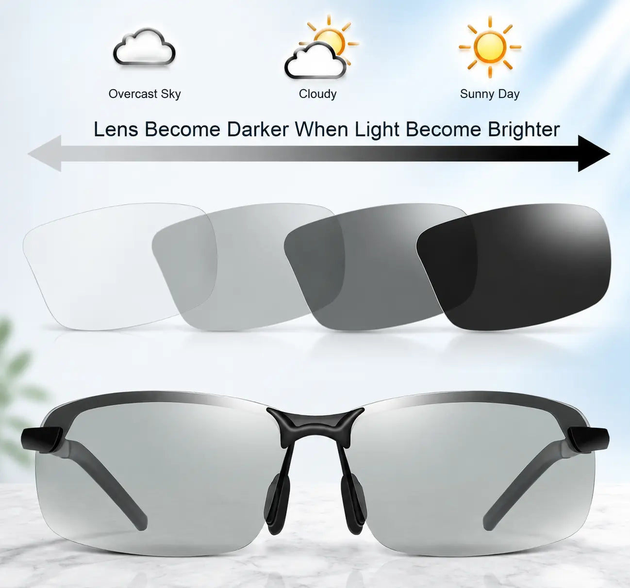 Unisex Fashion Polarized Sunglasses, UV400 Anti Blue Light Sun Glasses