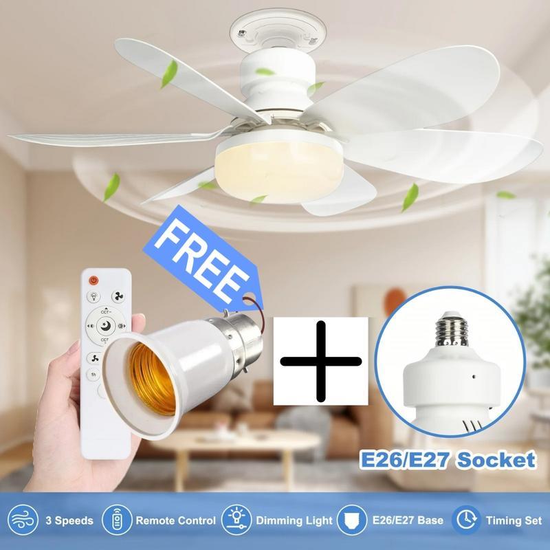 ⏳LAST DAY SALE 49% OFF with FREE GIFT!🔥40W LED Ceiling Fan Light – 20.5” Ultra-Quiet with Remote 🎯 | E27 + FREE B22 Adapter 🔌 | For Bedroom 😴, Kitchen 👩‍🍳 & Garage 🛠️ – UK Ready! 🇬🇧