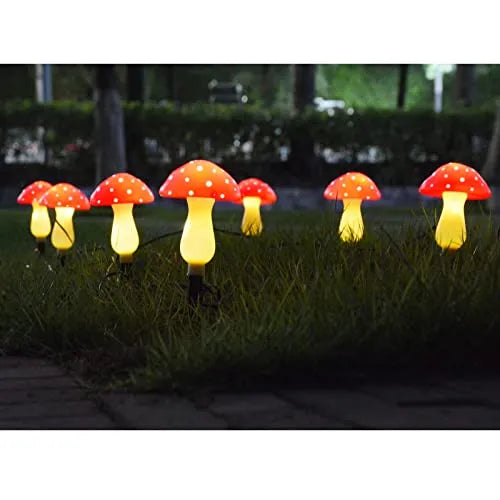 🍄Adorable Fairy Tale Red Mushroom Solar Lights - Ideal for Enchanting Garden Decor & Whimsical Night Atmosphere