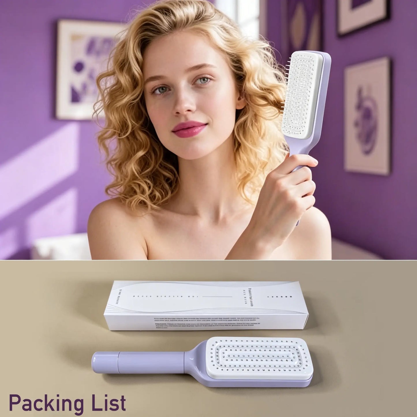 ✨ Say Goodbye To Hair-Filled Brushes — The Self Cleaning Comb Everyone’s Obsessed With! 💁‍♀️
