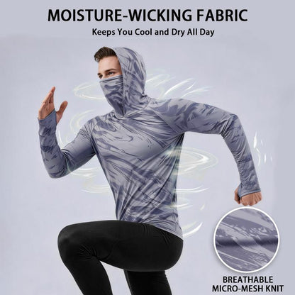 Men's Quick-Dry Tactical Hoodie with Face Covering (5-Pack)