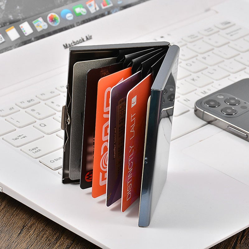 💳 Stainless Steel RFID-Blocking Card Holder