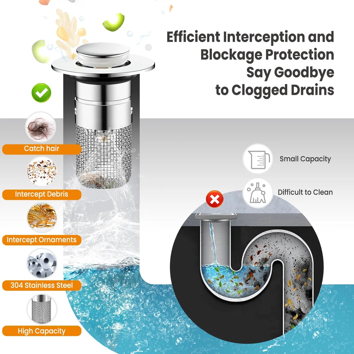 ✨Buy 1 Get 1 Free🔥Universal Pop-up Sink Drain Filter