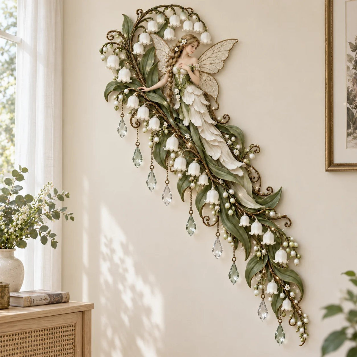 🔥Buy 2 Get 20% OFF🔥🌹🧚‍♀️Enchanted Flower Fairy Wall Light✨Cascading Floral Decor