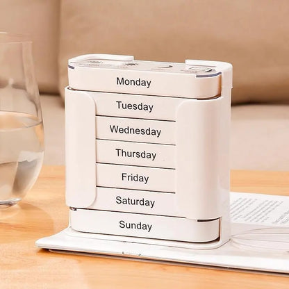 7-day Pill Storage Box, 1 Count Portable Large Capacity Pill Organizer, Daily Pill Storage Box