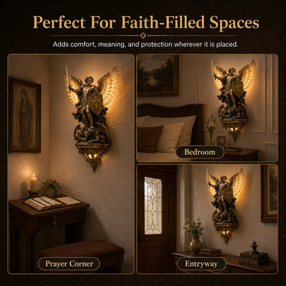 🔥 Divine Archangel Wall Light | A Symbol of Protection & Faith