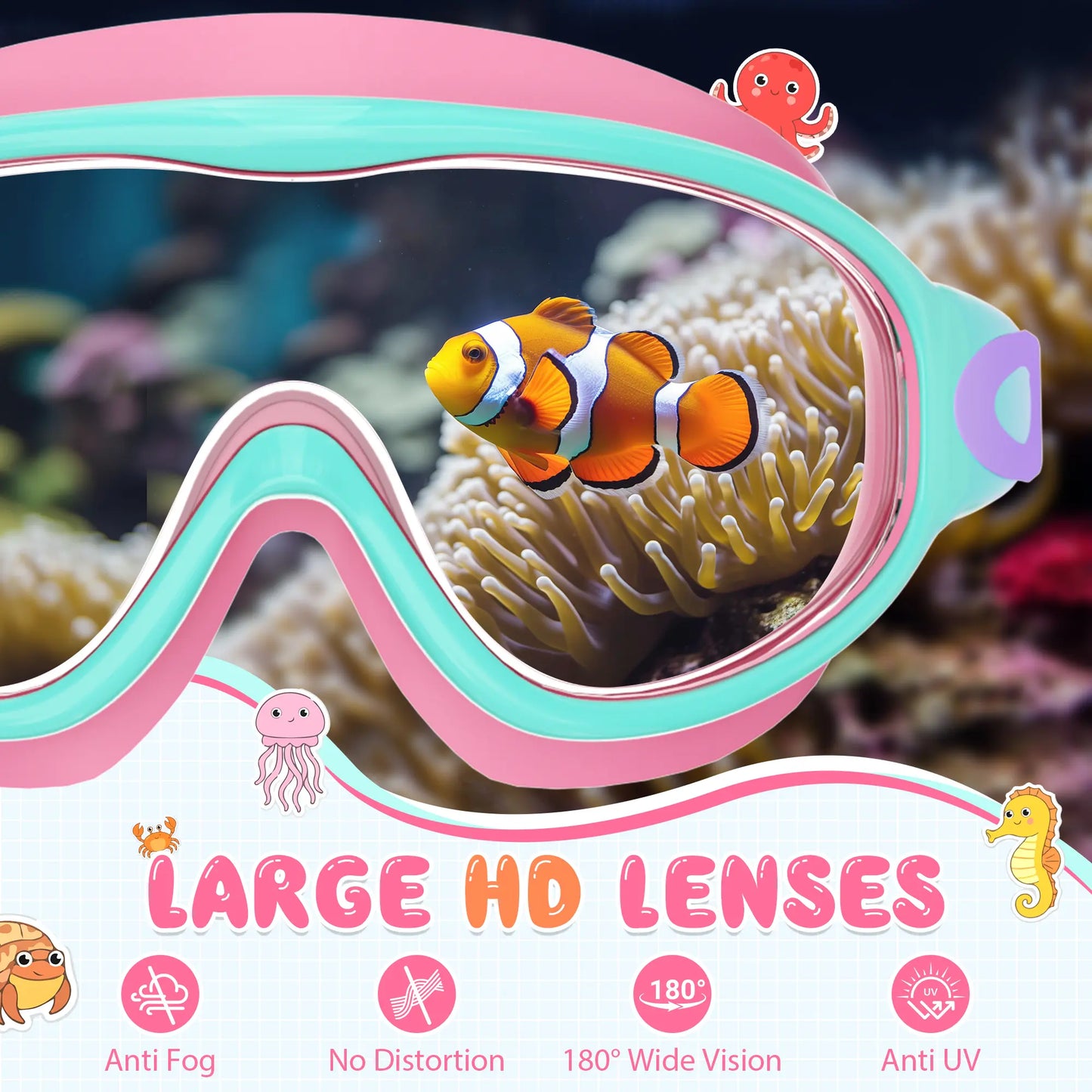 Kids Swim Goggles - UV Protection & Anti-Fog