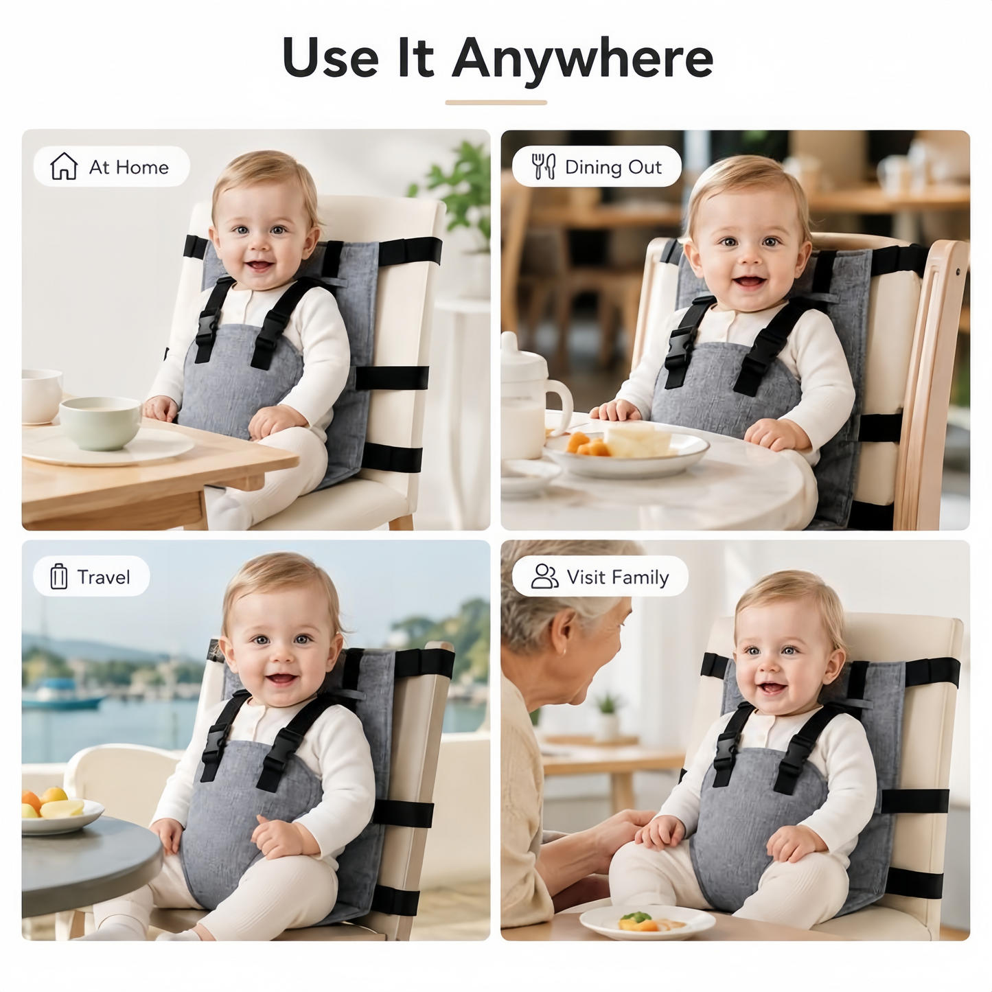 Portable Baby Seat Harness for Dining Chairs