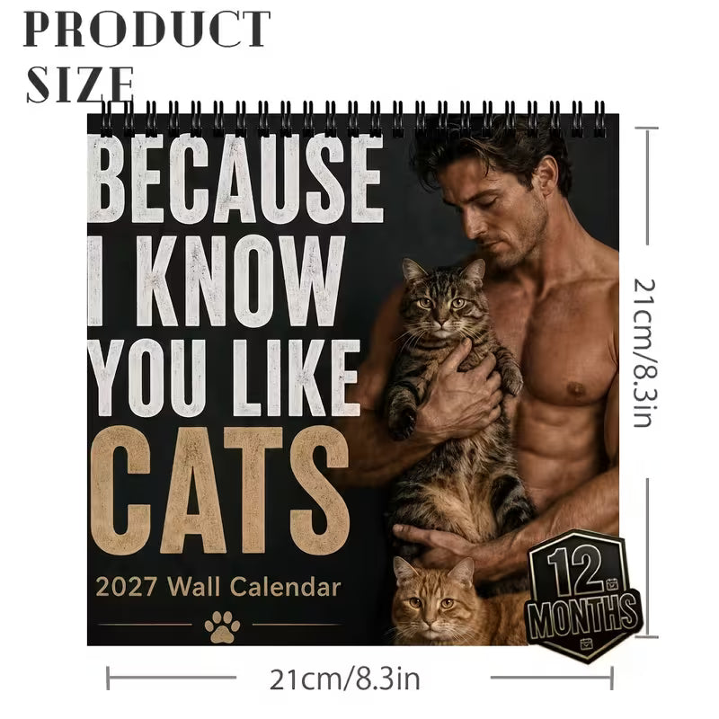 🔥Black Friday Deal: 2027 Naked Cats Men's Wall Calendar