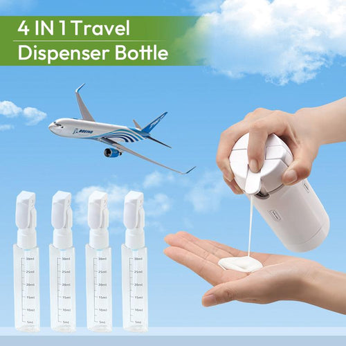 🔥4-in-1 Travel Dispenser Bottle⚡Leak-Proof Refillable Toiletry Organizer