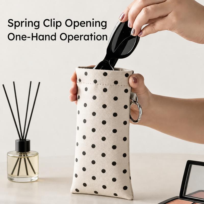 Soft PU Leather Sunglasses Pouch Elastic Opening Eyeglasses Bag